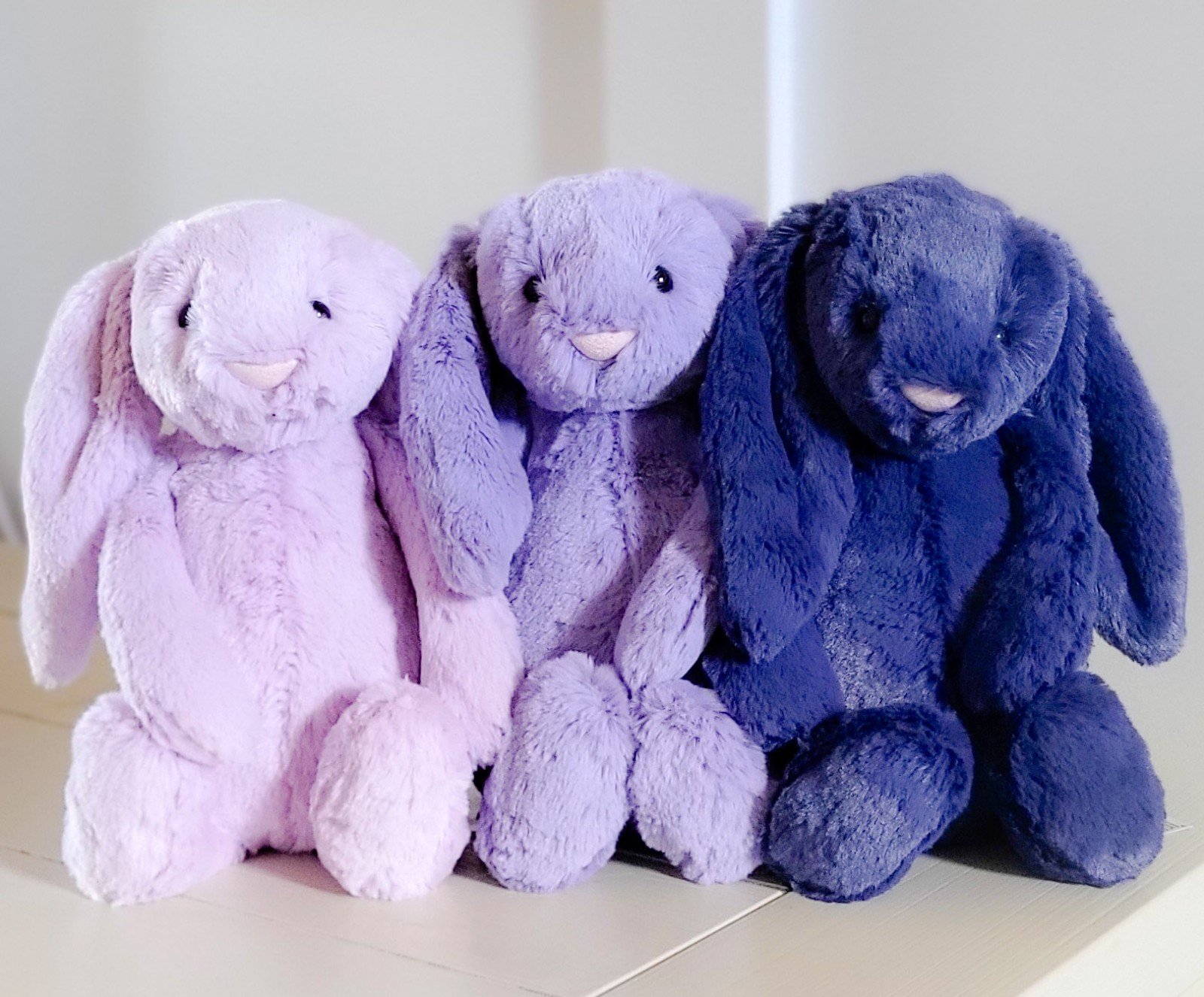 JellyCat Medium Bashful Lilac, Viola & Navy Bunny Bundle!