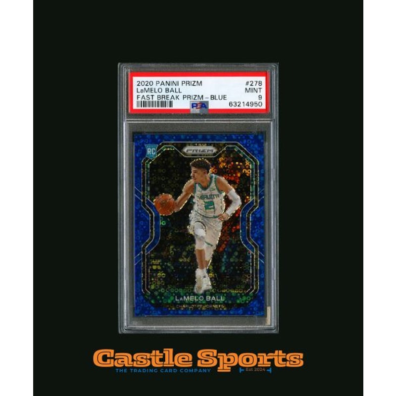 2020 Prizm #278 LaMelo Ball BLUE FAST BREAK PRIZM /175 SP ROOKIE RC PSA 9 MINT