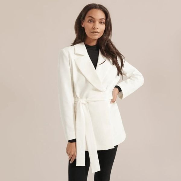 Modern Citizen Blair Tie-Front Blazer | White