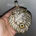 Jumbo Gold Lion Head Pendant & 15mm 30 Iced Cuban Choker Chain Bling Necklace