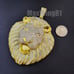 Jumbo Gold Lion Head Pendant & 15mm 30 Iced Cuban Choker Chain Bling Necklace