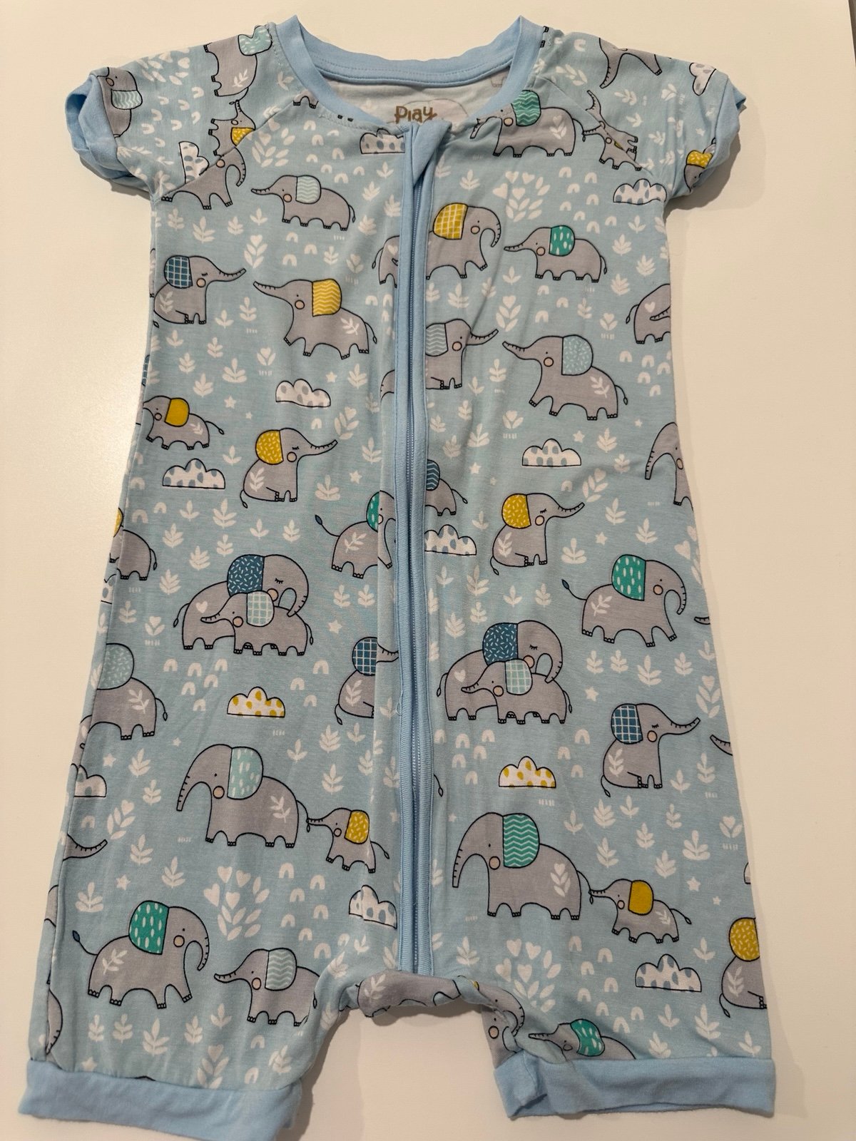 Little Sleepies Blue Elephants 3T Shorty