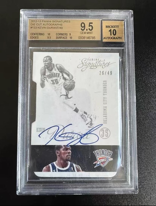 2012-2013 Panini Signatuers Die Cut Autographs #133 Kevin Durant/49