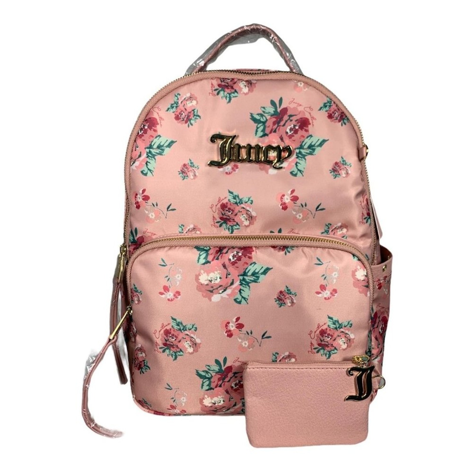 Juicy Couture Girls Backpack Floral Rose Lovecore Barbiecore with Coin Pouch
