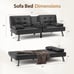 Convertible Folding Futon Sofa Bed Sleeper Couch for Living Room Faux Leather