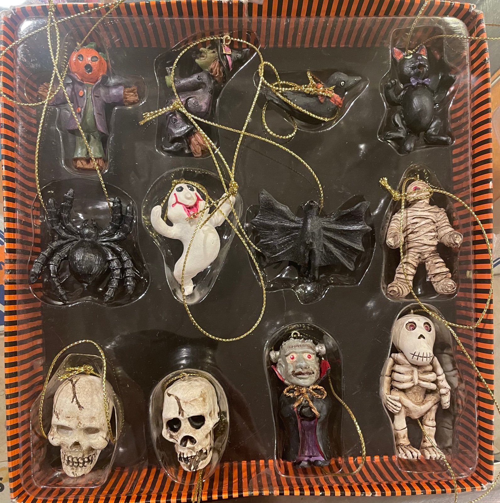 Witch Crafters Monsters Necklace Set of 12 Skulls Dracula Mummy Bats