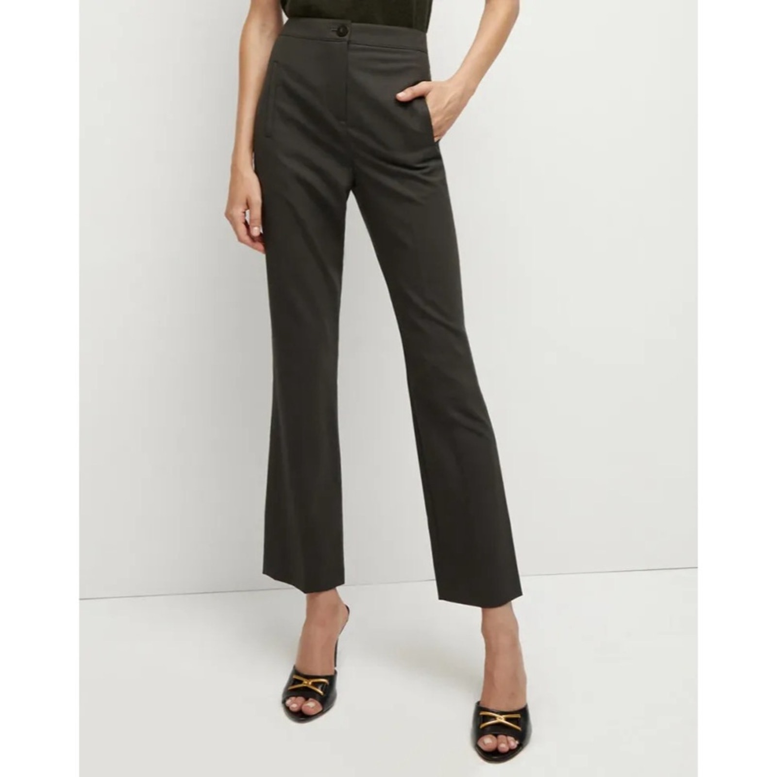 Veronica Beard Arte Wool Blend Cropped Pants in Loden Size 6 Gently Used