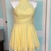 Size 10 Lemon Yellow A-Line Hoco Homecoming Cocktail Bridesmaid dress short