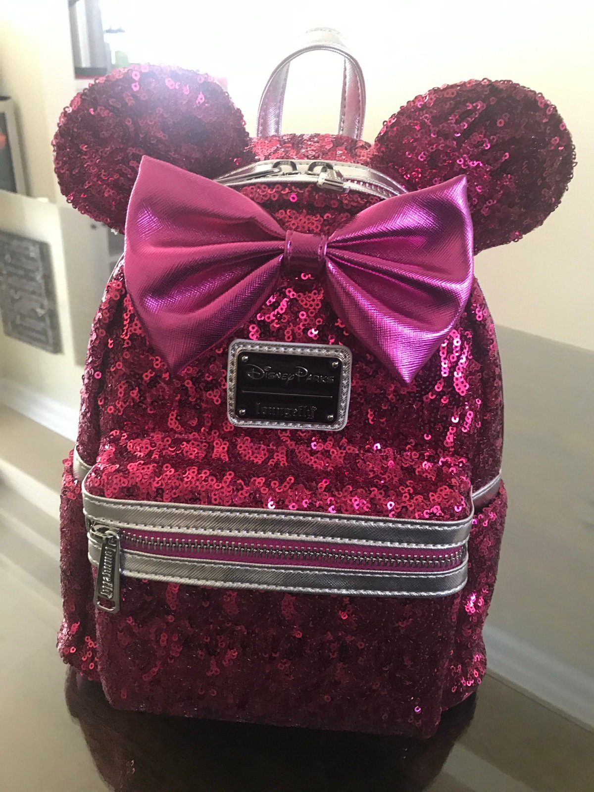 Loungefly Disney Minnie Pink Sequin Backpack