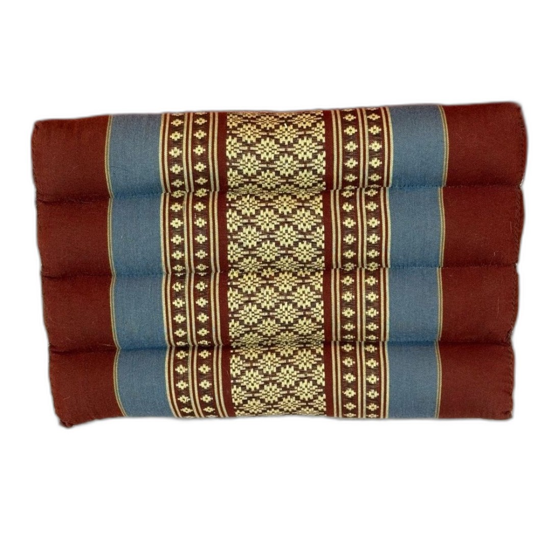 Vintage Thai Bolster Pillow Cotton Yoga Backrest Pyramid Pillow Red Blue Gold