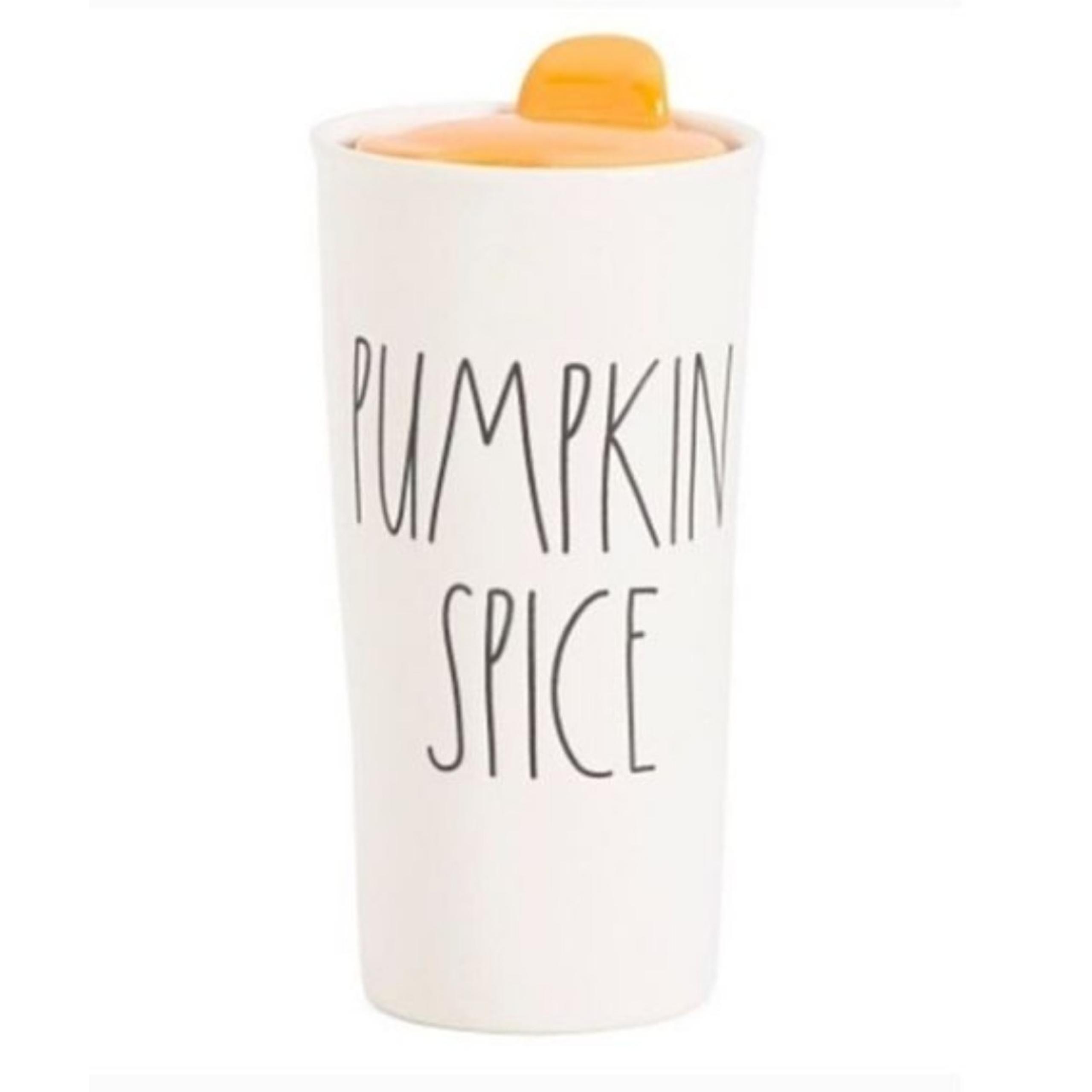 Rae Dunn PUMPKIN SPICE Travel Mug Coffee Tea Tumbler Tall To Go Farmhouse NEW