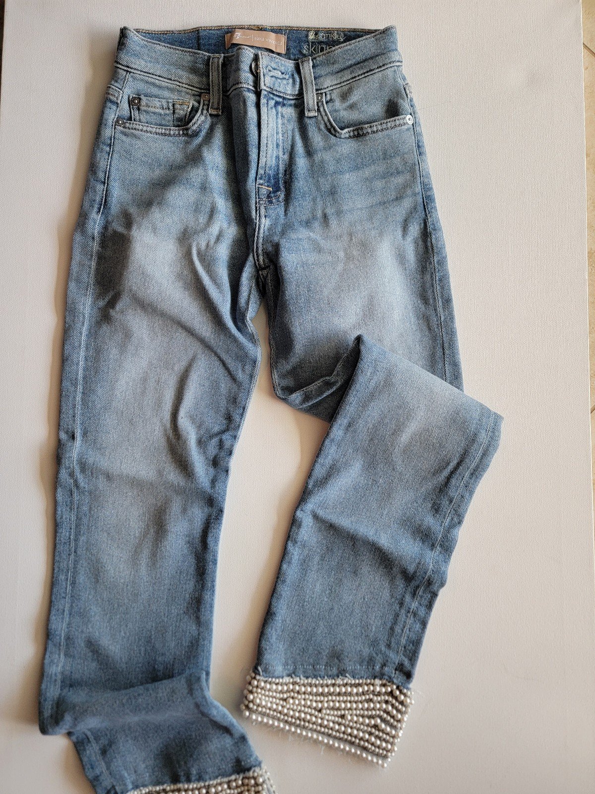 7 For All Mankind LUXE Vintage Skinny Ankle Pearl