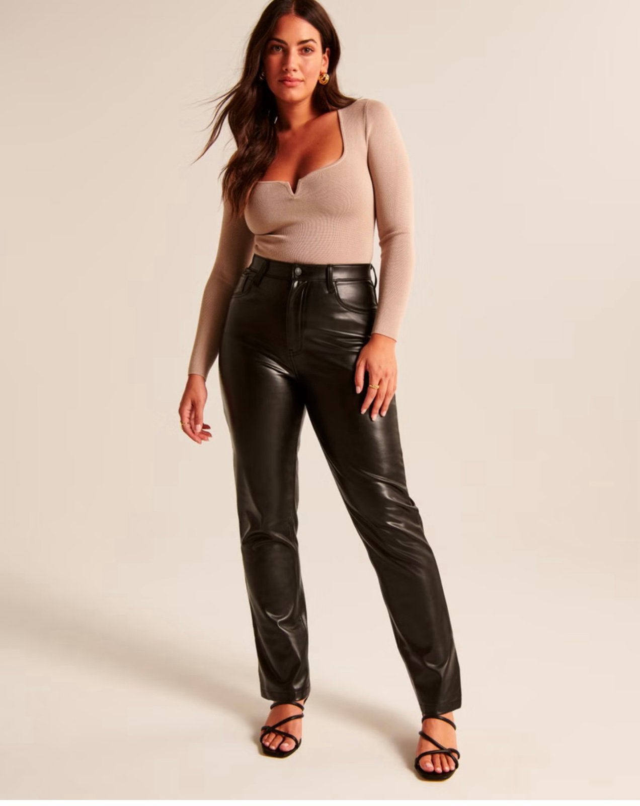 Abercrombie & Fitch 90s Straight Ultra High Rise Black Vegan Leather Pants