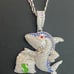 Icedout shark pendant necklace