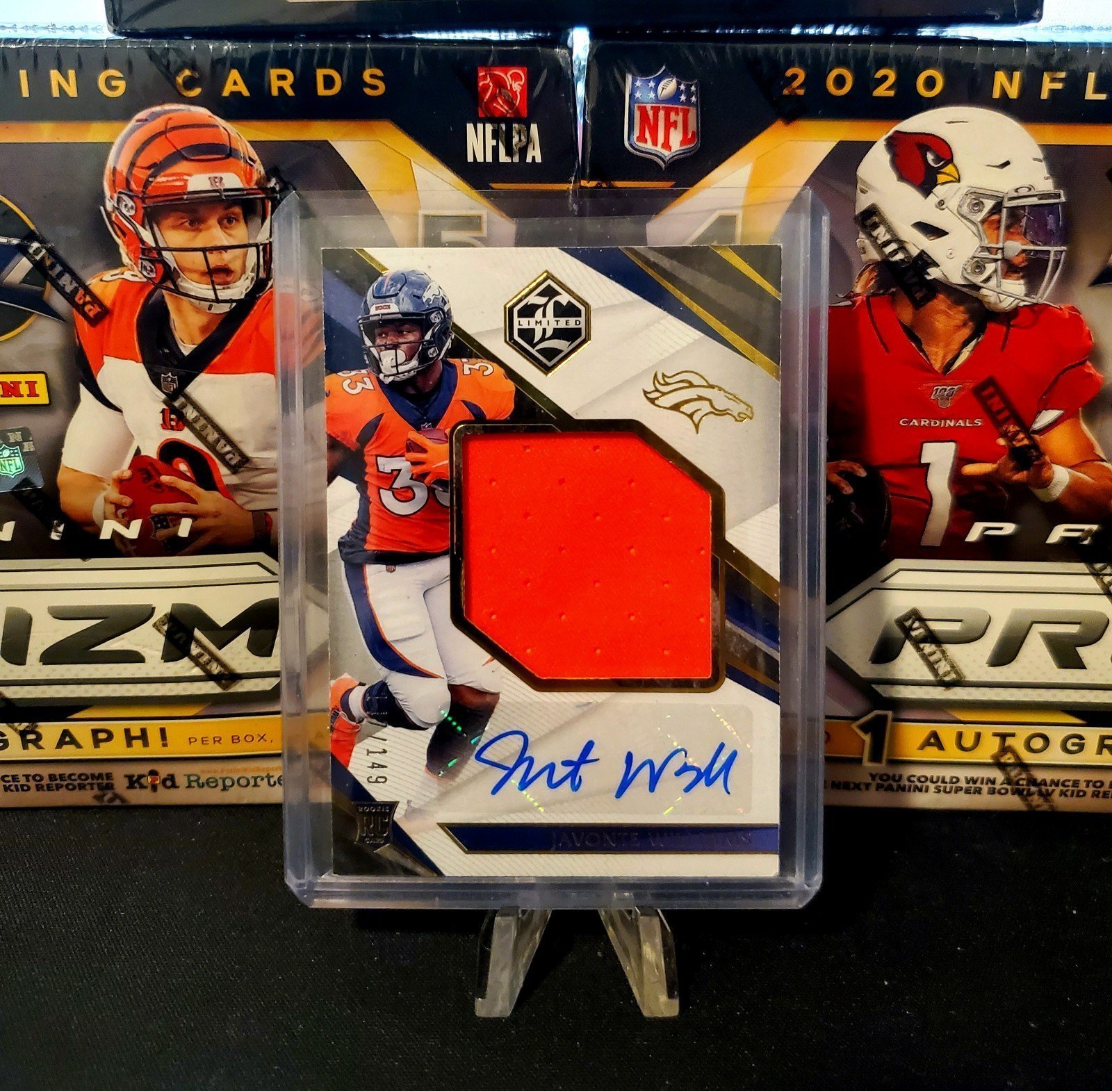 Javonte Williams Rookie Card Jersey Auto RPA 147/149 - Broncos / Cowboys