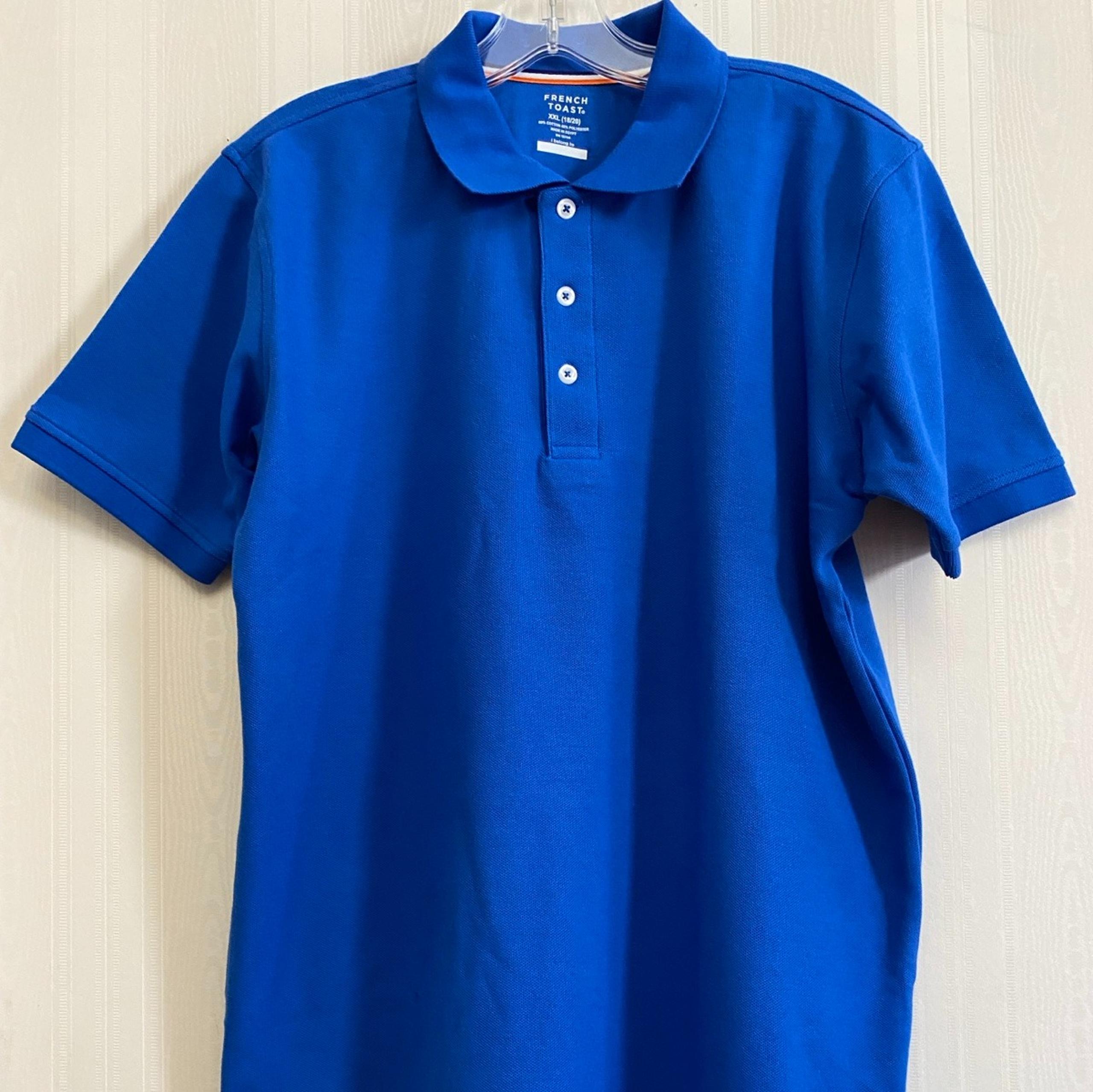 French Toast Blue Polo Shirt Classic Design boys Short Sleeve Size 18-20