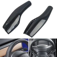 NEW Tesla Model 3 & Y Real Carbon Fiber Steering Wheel Paddle Shift Trim Cover