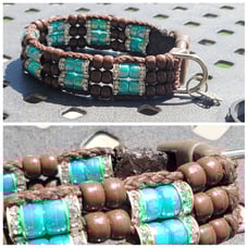 Custom Handmade Beaded Bling Dog Collar Hearts