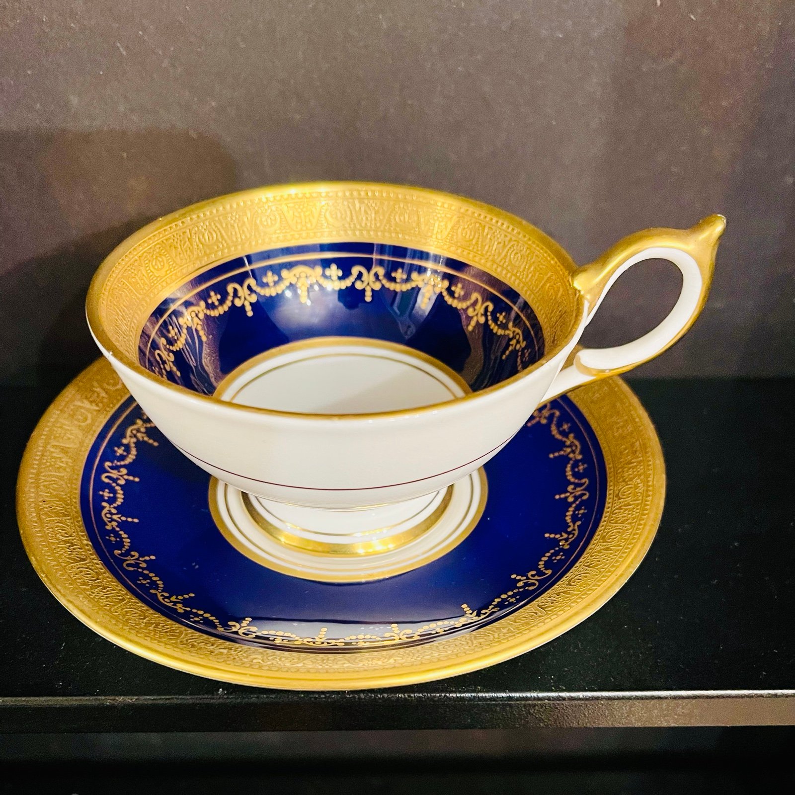 Footed Cup & Saucer Set by Ansley.