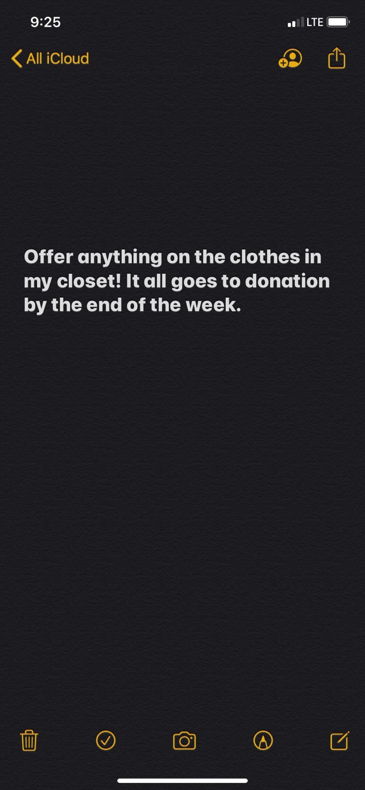 Look at my closet and offer whatever you