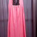 Vintage Lingerie Set, Pink with Black.Lace Nightgown & Long Cover-up, size Lg.