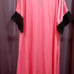 Vintage Lingerie Set, Pink with Black.Lace Nightgown & Long Cover-up, size Lg.