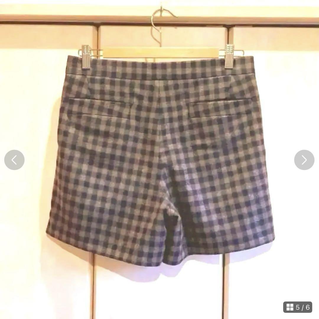 Drawer Checked Pattern Wool Shorts 40