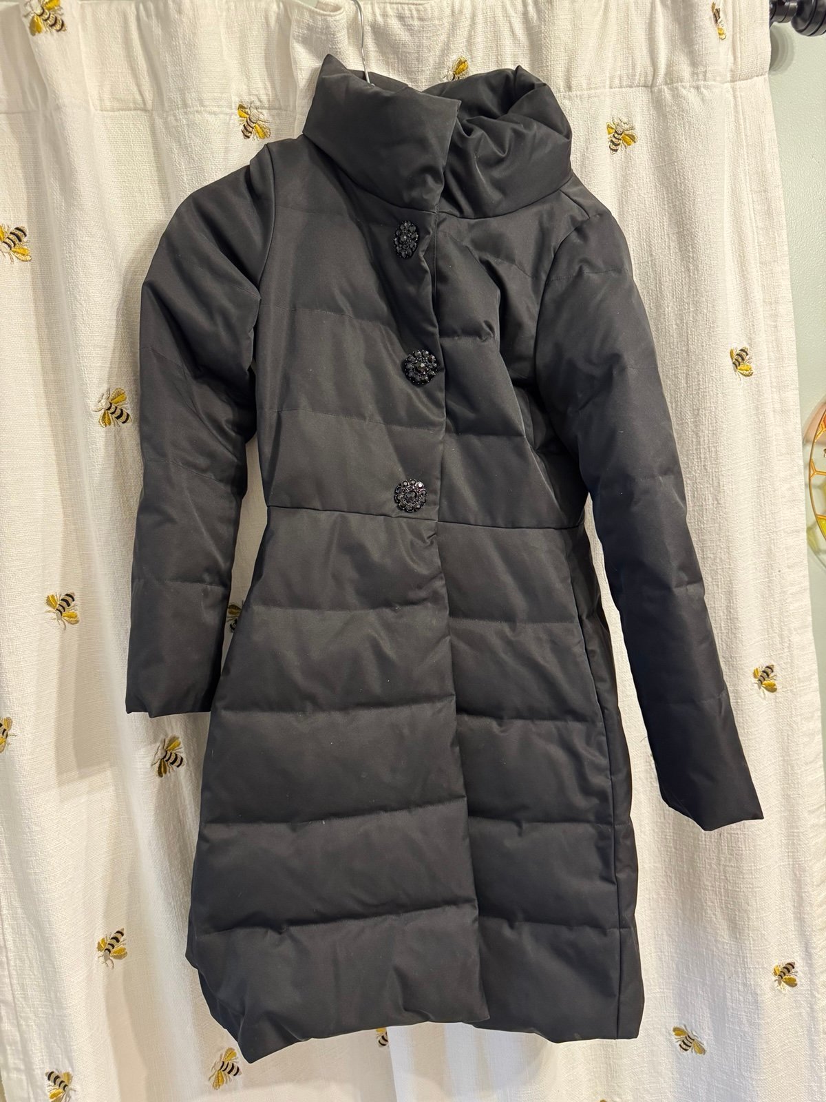 Kate Spade Jewel Puffer Coat in Black