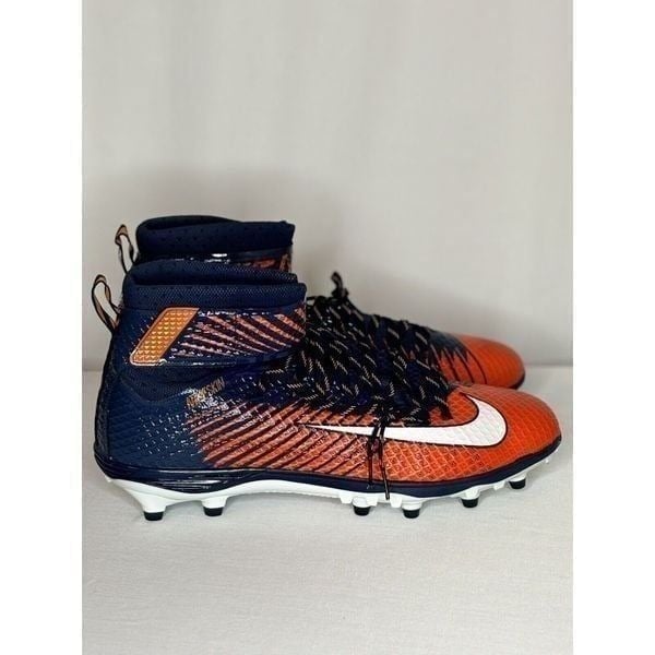Men’s Nike Lunarbeast Football Cleats Blue-Orange 847588-806 Size 16