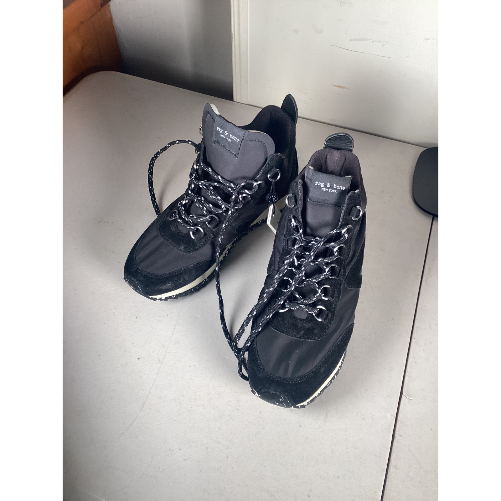 Rag & Bone Retro Hiker Women's Black High-Top Sneakers Size 38.5