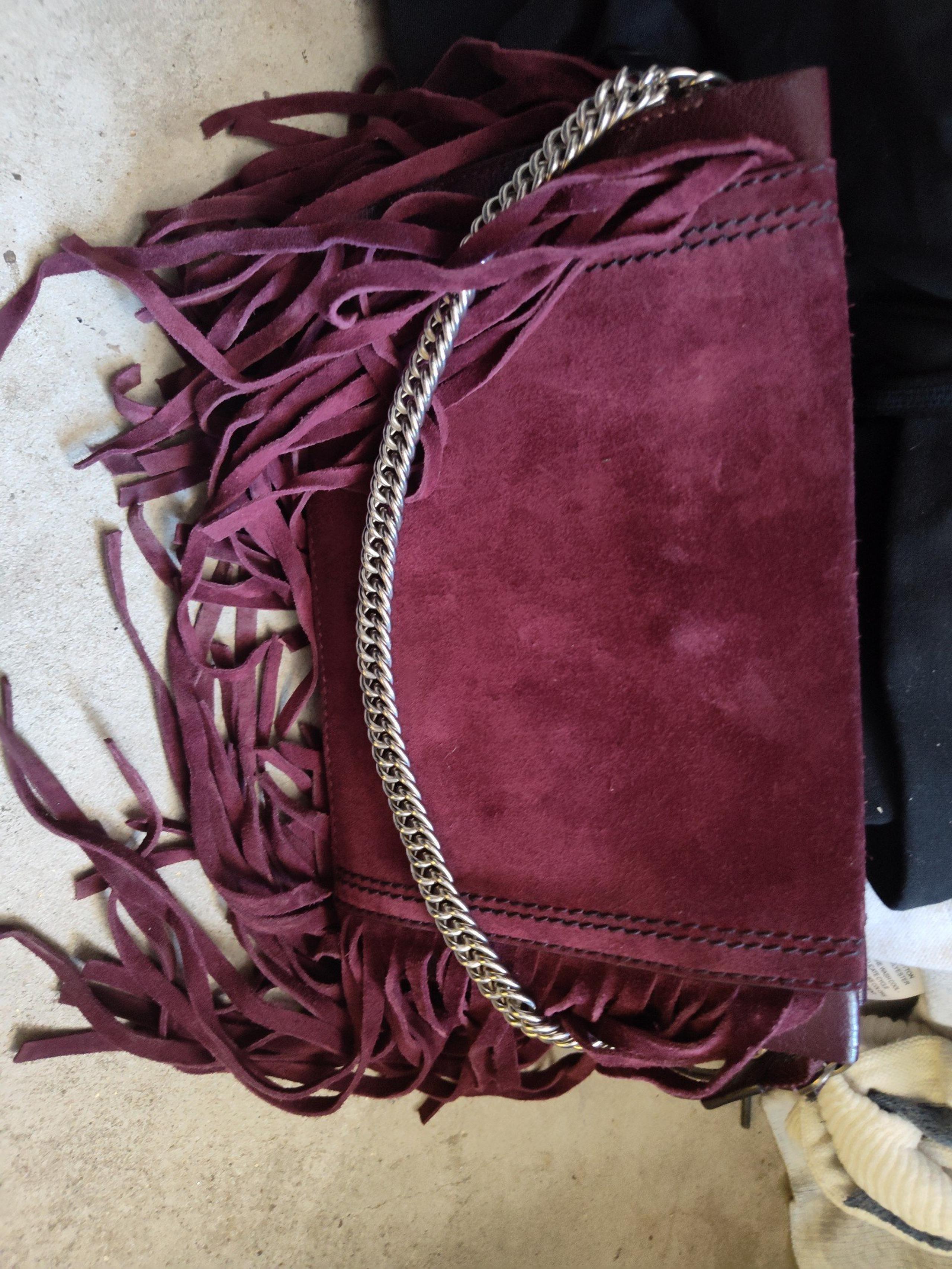 Auth GIVENCHY Handbag Shoulder Bag Bordeaux Leather/Suede - h30291g