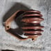 2 - Vintage Porcelain Spool Insulator Pineapple & Mounting Bracket