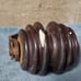 2 - Vintage Porcelain Spool Insulator Pineapple & Mounting Bracket