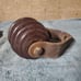 2 - Vintage Porcelain Spool Insulator Pineapple & Mounting Bracket