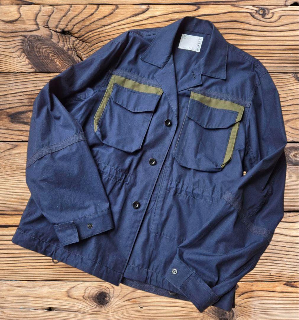 【New】sacai Shirt Jacket Blouson Navy