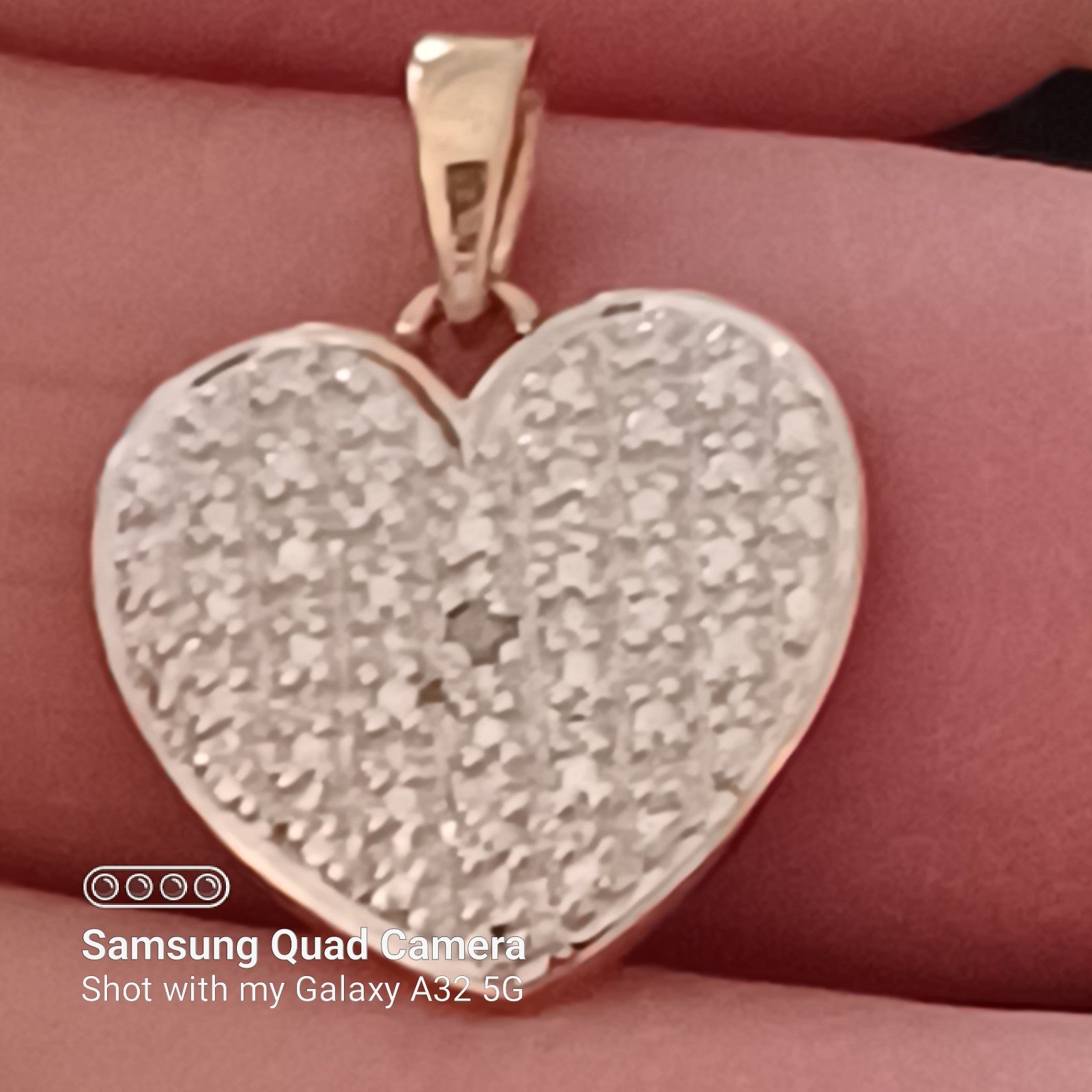 Ross Simons-STERLING SILVER gold vermillion genuine diamond Heart pendant
