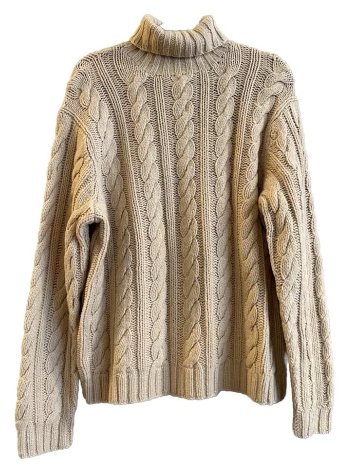 Polo by Ralph Lauren Men’s Wool Cable Knit Sweater-Size Large