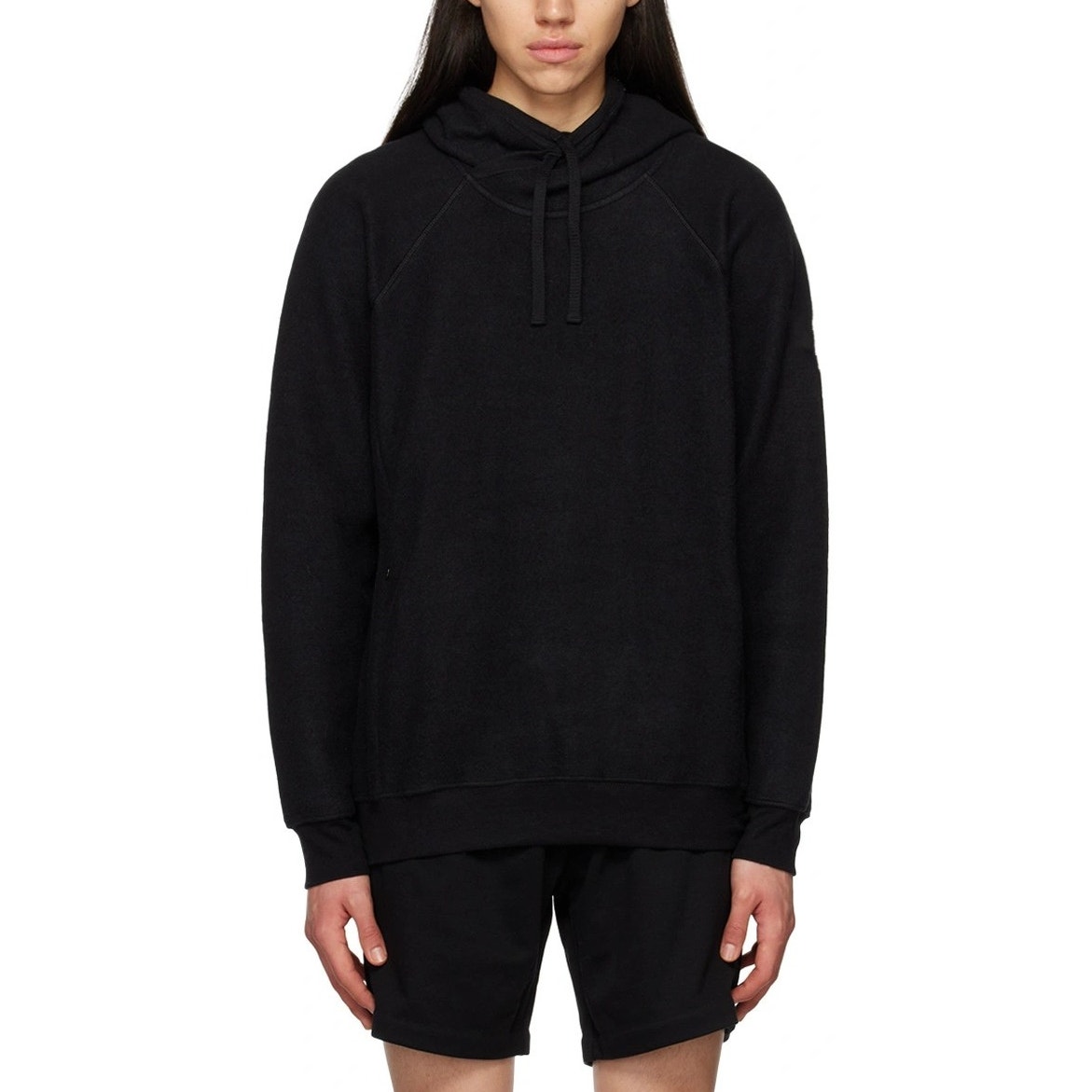 Alo Yoga Triumph Fleece Pullover Hoodie Sweatshirt in Black, Size Medium