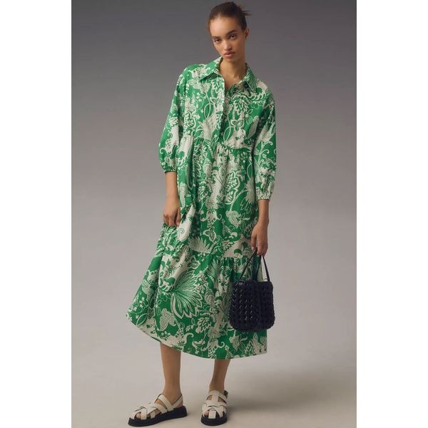 Anthropologie/Maeve The Bettina Tiered Shirt Dress