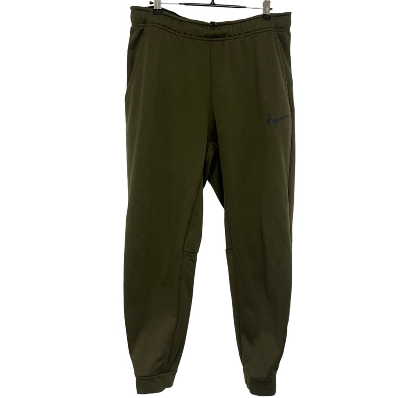 NIKE OLIVE GREEN DRYFIT JOGGERS MESH POCKETS LARGE OUTDOOR FALL HIKING CAMPING.