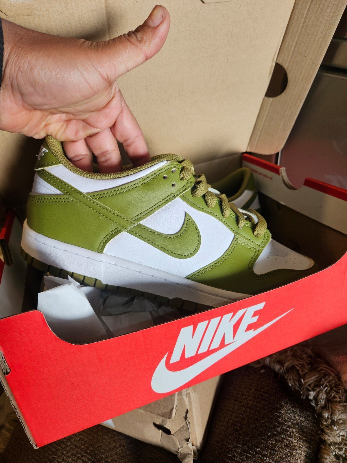 NEW Nike dunk green size 7Y