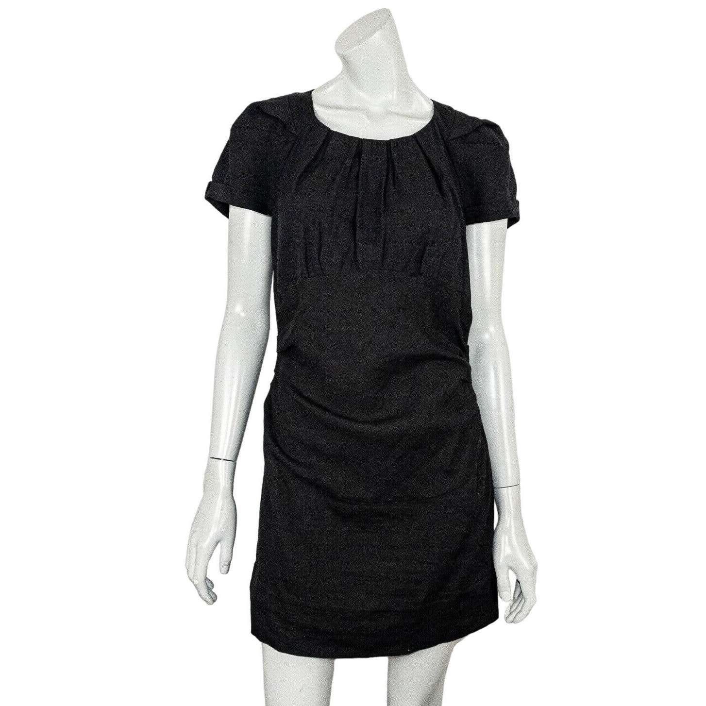 ISABEL MARANT Women's Size 3 Linen Cotton Pleated Dress in Black