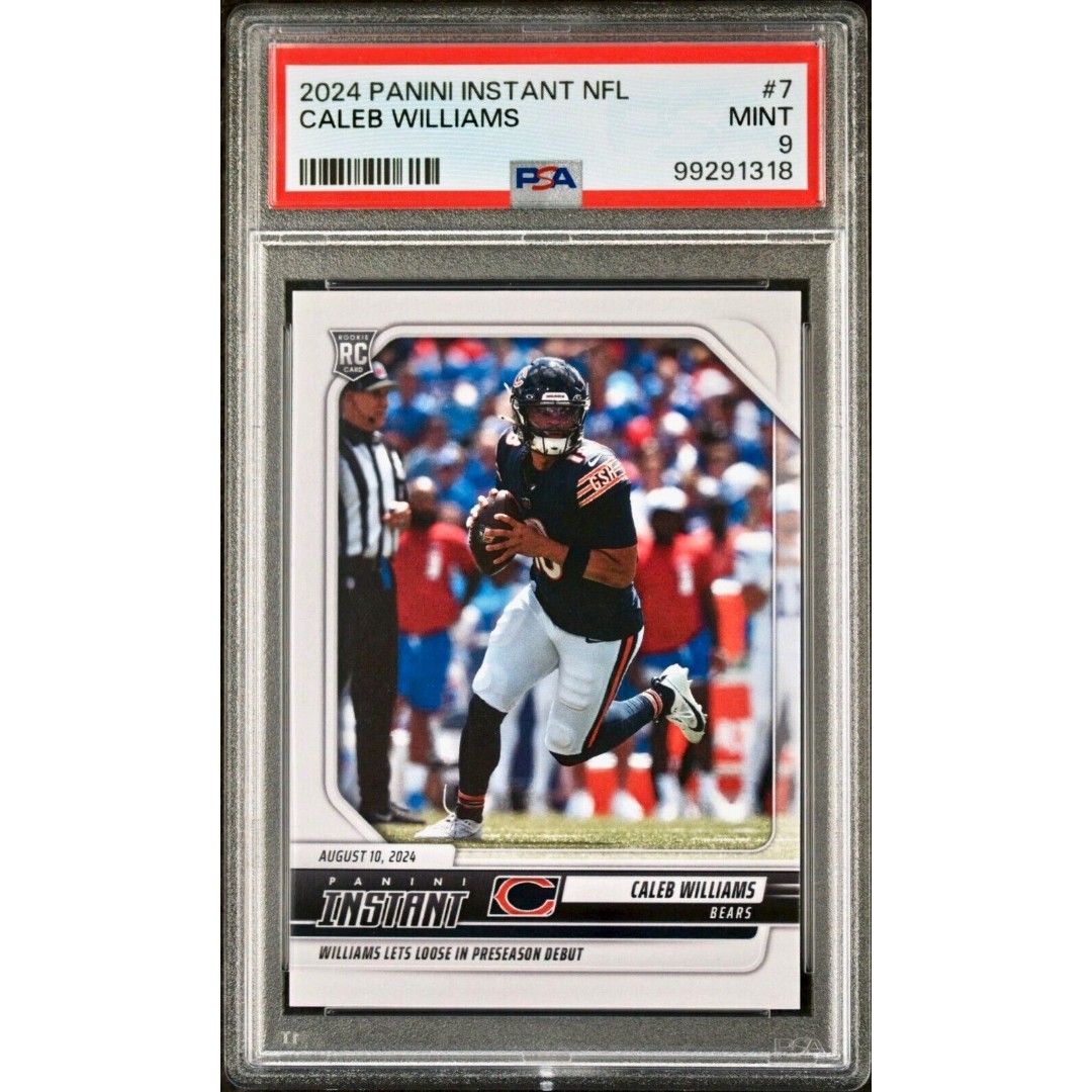 Caleb Williams 2024 Panini Instant NFL #7 Rookie Football Card PSA 9
