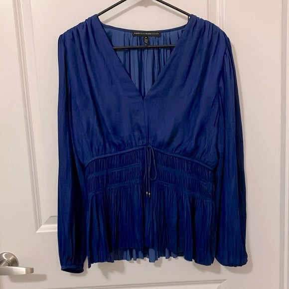 White House Black Market Royal Blue Long Sleeve Top