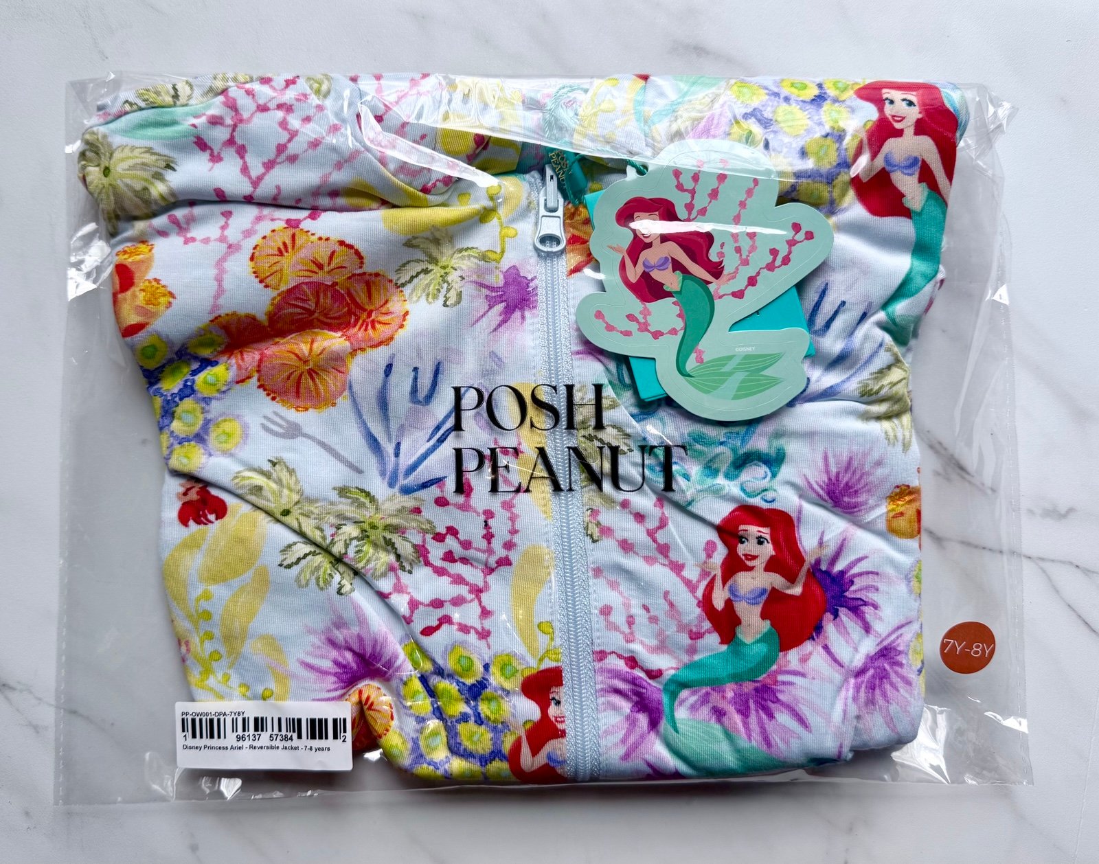 Posh Peanut Size 7/8 Disney Princess Ariel Mermaid Reversible Jacket NWT