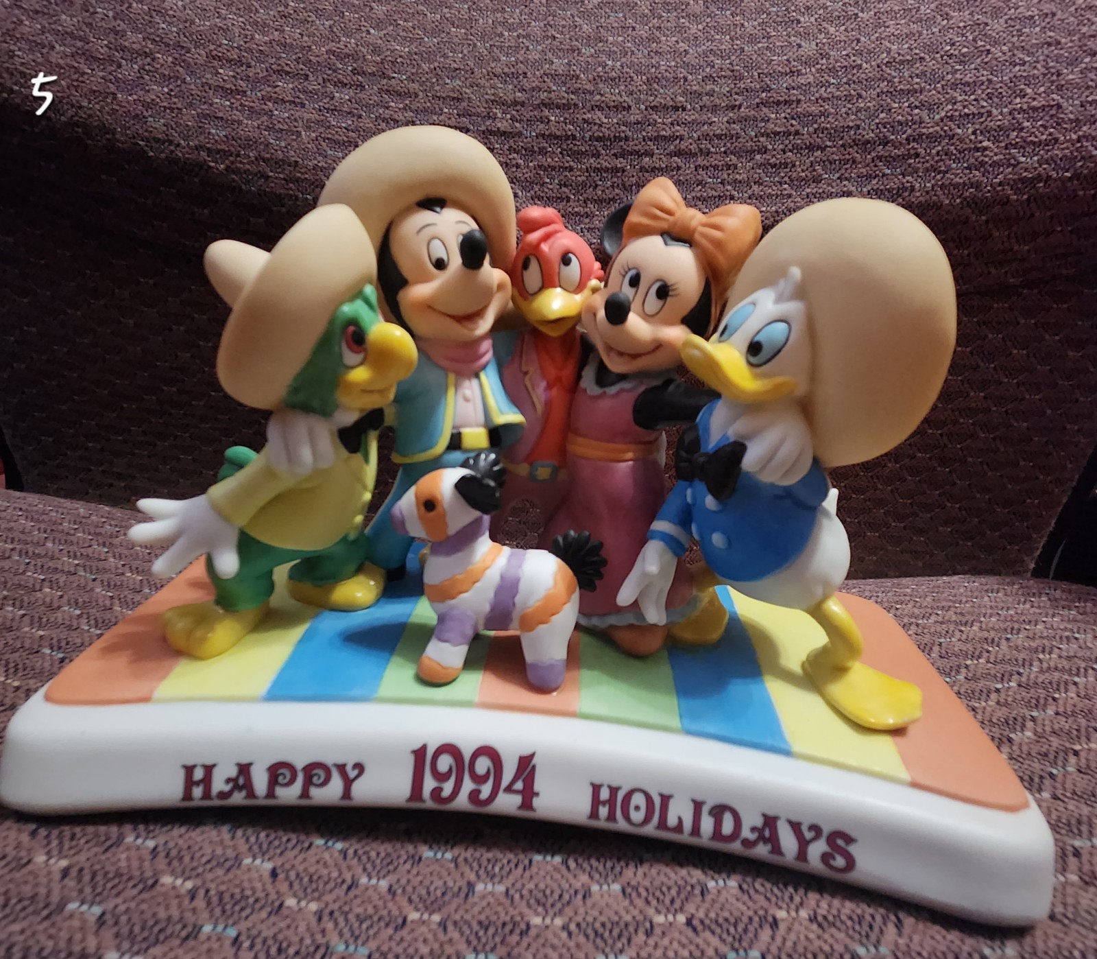 Disney Three Caballeros holiday ceramic statue figurine
