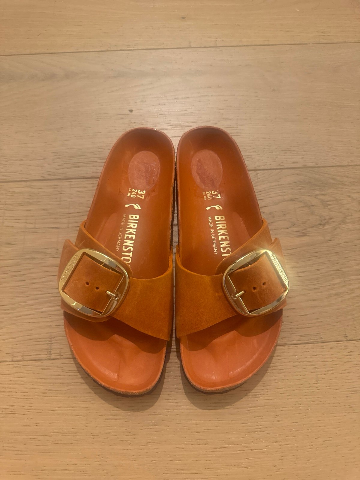 BIRKENSTOCK MADRID BIG BUCKLE OILED LEATHER BURNT ORANGE SZ 37