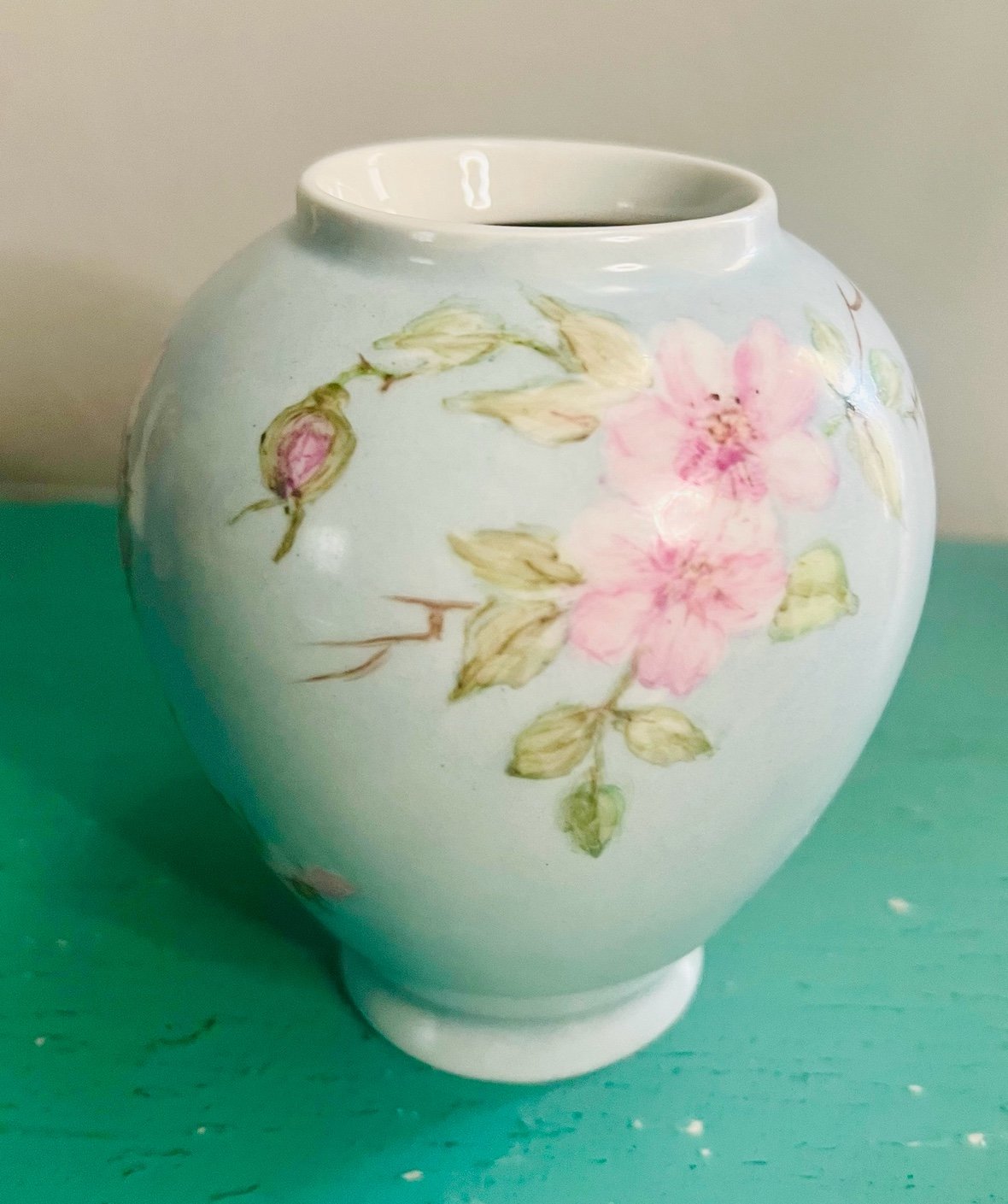 Vintage Bud Vase Ginger Jar Stamped Bavaria Schlottenhof Germany Hand Painted