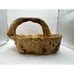 VTG Large Hand Carved Wood Tree Burl Wooden Bowl Basket Handle Shan Mu Tree