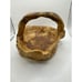 VTG Large Hand Carved Wood Tree Burl Wooden Bowl Basket Handle Shan Mu Tree